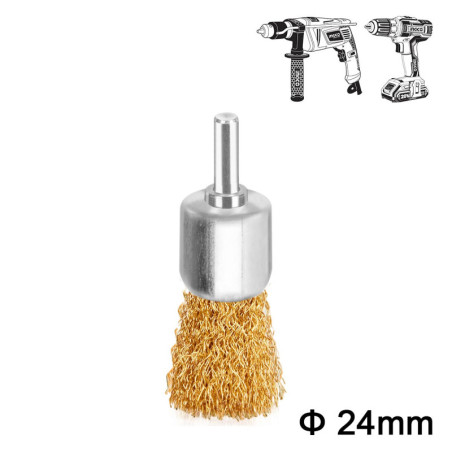 INGCO Συρματόβουρτσα με Άξονα για Δράπανο 24mm (WB70241)