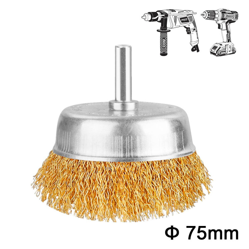 INGCO Συρματόβουρτσα με Άξονα για Δράπανο 75mm (WB30751)