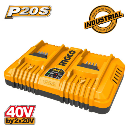 INGCO Ταχυφορτιστής 2 Θέσεων 2x20V 4A (FCLI2024)