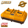 INGCO Ταχυφορτιστής 2 Θέσεων 2x20V 4A (FCLI2034E)