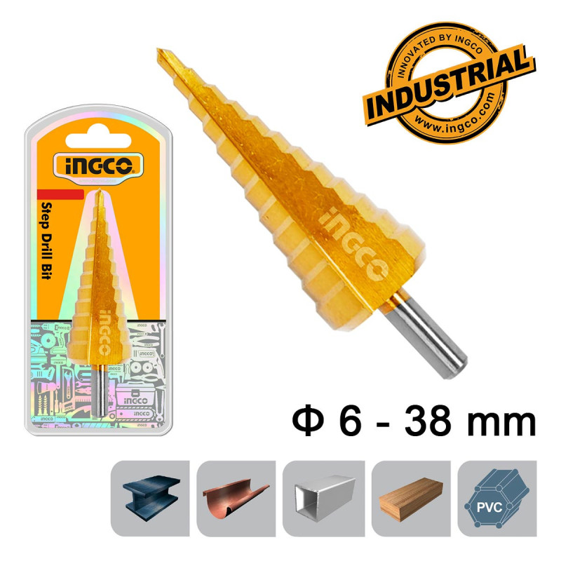 INGCO Τρυπάνι Κωνικό με Διαβάθμιση 6-38 mm (AKSDS63803)