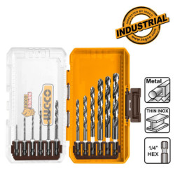 INGCO Τρυπάνια Μετάλλου HSS  1/4" Hex  Σετ 12 τεμ. (AKDL11206)