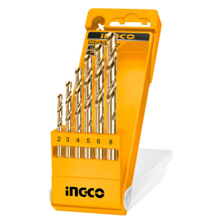 INGCO Τρυπάνια Μετάλλου HSS 2-8mm Σετ 6 τεμ. (AKD1055)
