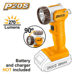 INGCO Φακός Προβολέας Μπαταρίας 20V Li-Ion SOLO 270 lumen (CWLI2038)