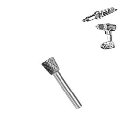 INGCO Φρέζα Καρβιδίου Βολφραμίου με Ανάποδο Κώνο και Κοπή στην Άκρη Φ 6mm (HRRC0604)