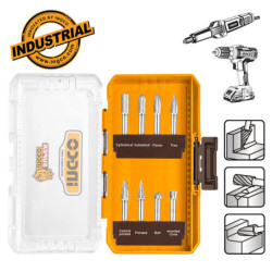 INGCO Φρέζες Καρβιδίου Βολφραμίου για Μέταλλα Φ 6mm Σετ 8 τεμ. (AKDL10801)