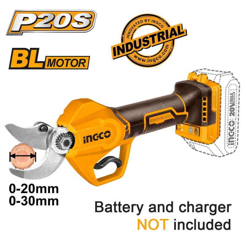 INGCO Ψαλίδι Κλαδέματος Μπαταρίας 20V Li-Ion SOLO (CSSLI20308)