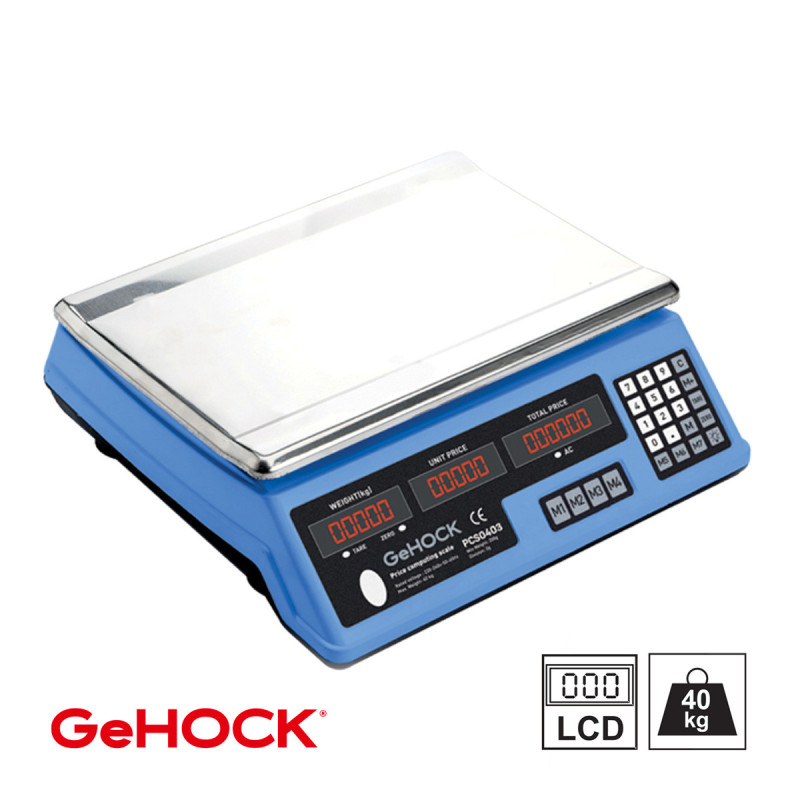 GeHOCK Ψηφιακή Επιτραπέζια Ζυγαριά έως 40kg Μπλε GeHOCK (PCS0403)