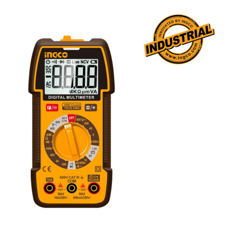 INGCO Ψηφιακό Πολύμετρο 600V True RMS με Μέτρηση AC/DC/ Αντίστασης/ NCV (DM36002)
