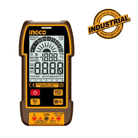 INGCO Ψηφιακό Πολύμετρο 600V True RMS με Μέτρηση AC/DC/ Αντίστασης/ Χωρητικότητας/ Συχνότητας/ NCV (DM16004)