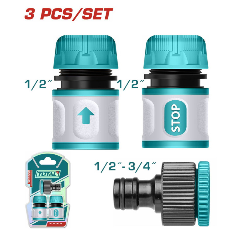 TOTAL ΣΕΤ ΕΠΑΓΓ. ΤΑΧΥΣΥΝΔΕΣΜΟΙ ΝΕΡΟΥ 1/2" 3ΤΕΜ (THWS030301)