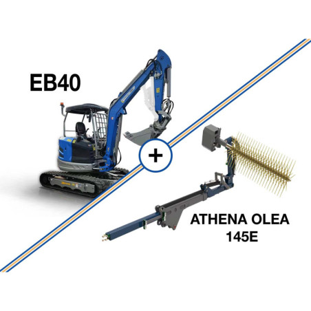 Μίνι εκσκαφέας 4T, Kubota Diesel, με περιστροφή στην μπούμα, πλαϊνούς μοχλούς χειρισμού και γραμμή σφύρας EB40-PRO - COMBO SALES
