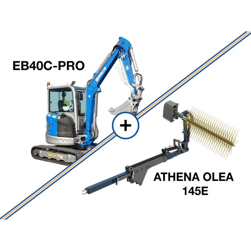 Μίνι εκσκαφέας με καμπίνα 4T, Kubota Diesel EB40C-PRO + Ελαιοραβδιστικό εκσκαφέα ATHENA OLEA145-E - COMBO SALES