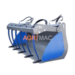 Κουβάς με αρπάγη κροκόδειλο 1400mm με 2 μπουκάλες και Eurohitch για σύνδεση σε φορτωτή, διαβολάκι, τρακτέρ με φορτωτή EHBC140