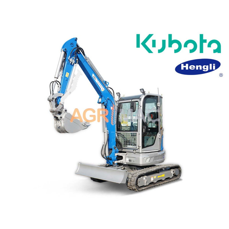 Μίνι εκσκαφέας με καμπίνα A/C 4T, Kubota Diesel, με περιστροφή στην μπούμα, πλαϊνούς μοχλούς χειρισμού και γραμμή σφύρας EB40C-PRO