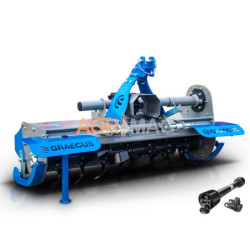 Φρέζα μεσαίου τύπου συρταρωτή για μικρά τρακτέρ Solis, LS, Kubota κ.ά- με μηχανική μετατόπιση- επιφάνεια εργασίας 135εκ FREZA M135