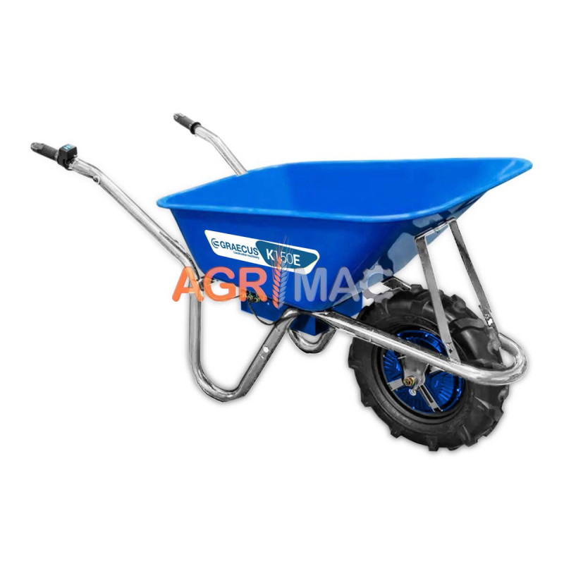 K150E Ηλεκτρικό αυτοκινούμενο καρότσι οικοδομής-κήπου 150Kg, 24V DC ισχύς κινητήρα, 500W μπαταρία, 288Wh χωρητικότητα μπαταρίας