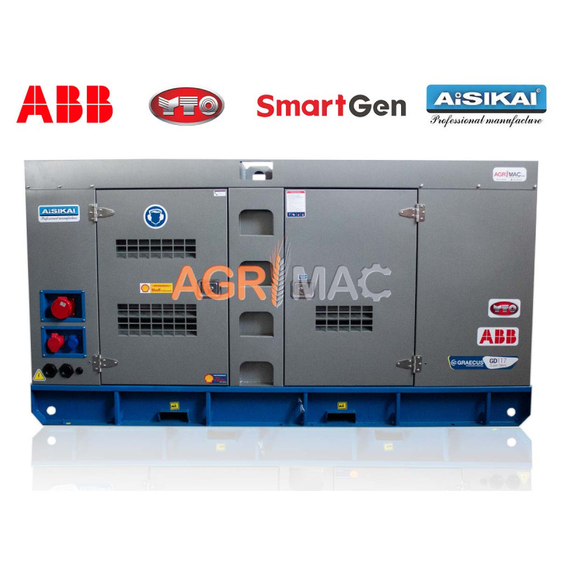 Γεννήτρια πετρελαίου τριφασική κλειστού τύπου με βάση, υδρόψυκτη με αυτόματο πίνακα μεταγωγής GD28