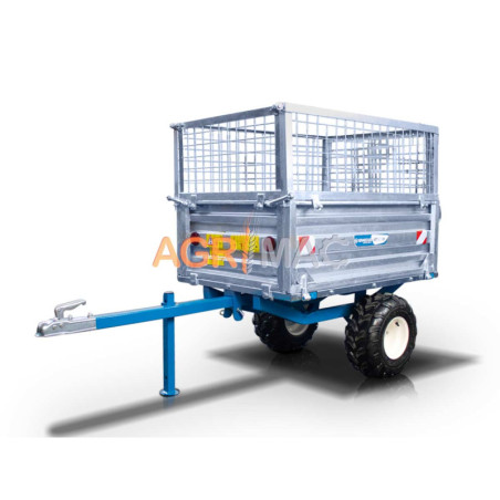 Τρείλερ για τρακτέρ με μηχανική ανατροπή 600kg και γαλβανιζέ παραπέτα MT600-M