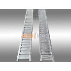 2 Ράμπες αλουμινίου μήκους 3000mm για λαστιχοφόρο ή ερπυστριοφόρο μηχάνημα απόβαρου 4000kg