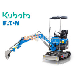 Μίνι τσαπάκι 1.2T, Diesel Kubota, με περιστροφή στην μπούμα, πτυσσόμενες ερπύστριες, πλαϊνούς μοχλούς χειρισμού και γραμμή σφύρας EB12-PRO