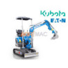 Μικρός ερπυστριοφόρος εκσκαφέας 1.2T, Diesel Kubota, με περιστροφή στην μπούμα, πτυσσόμενες ερπύστριες και γραμμή σφύρας EB12-XL