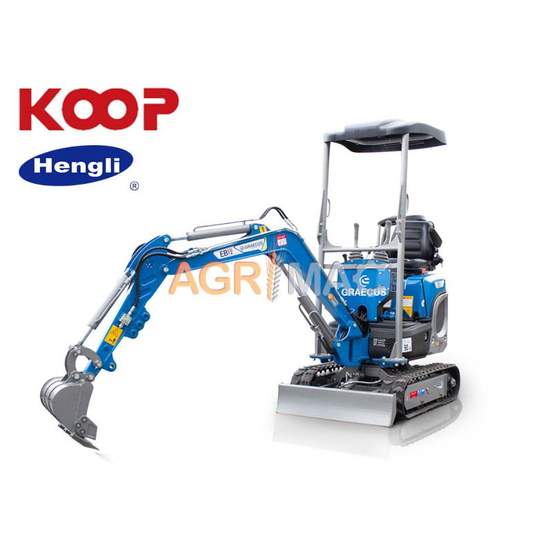 Μικρός ερπυστριοφόρος εκσκαφέας 1T, Diesel, με περιστροφή στην μπούμα και γραμμή σφύρας EB10-BOOM