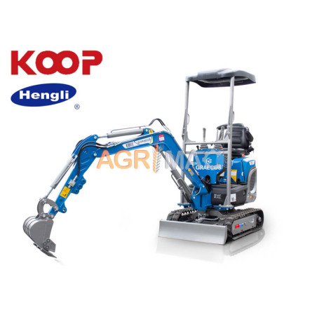 Μικρός ερπυστριοφόρος εκσκαφέας 1T, Diesel, με περιστροφή στην μπούμα και γραμμή σφύρας EB10-BOOM