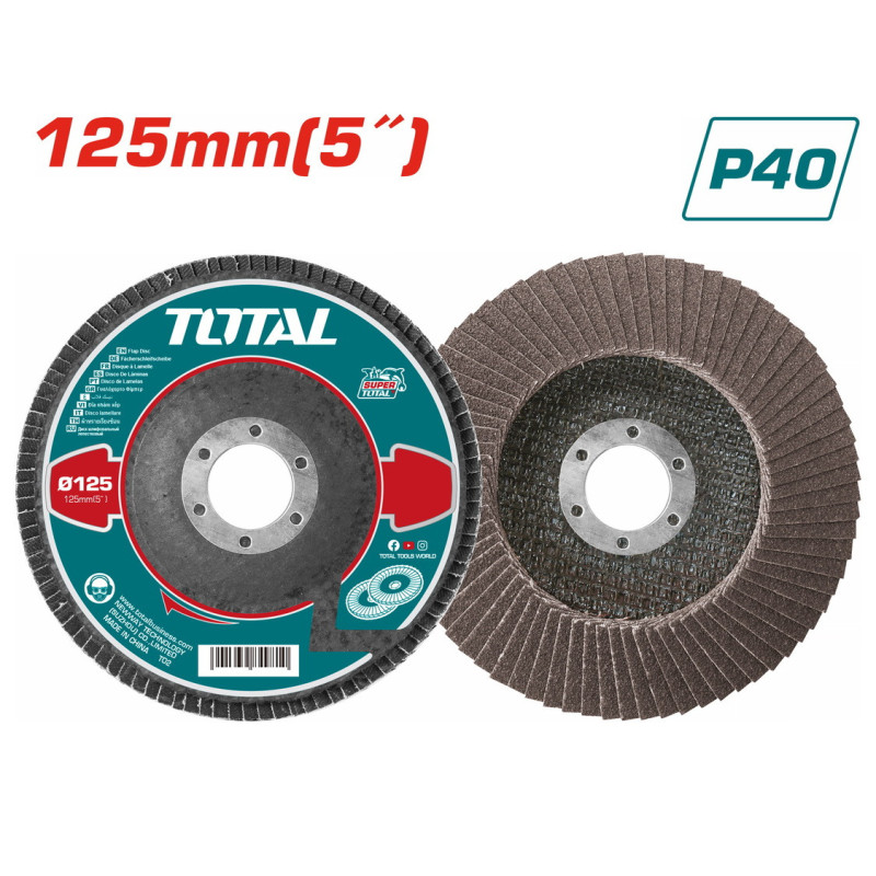 TOTAL ΠΟΛΥΠΤΕΡΟ ΓΥΑΛΙΣΜΑΤΟΣ ΜΕΤΑΛΛΟΥ / ΙΝΟΧ 125mm P40 (TAC631251)